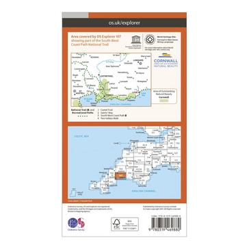 Orange Ordnance Survey Explorer Active 107 St Austell & Liskeard Map With Digital Version