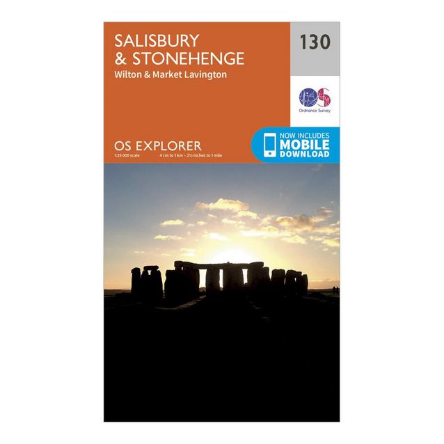 Orange Ordnance Survey Explorer 130 Salisbury & Stonehenge Map With Digital Version image 1