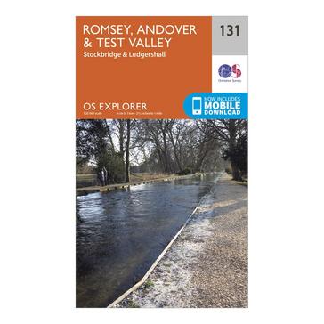 Orange Ordnance Survey Explorer 131 Romsey, Andover & Test Valley Map With Digital Version