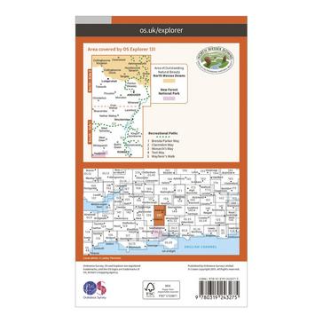 Orange Ordnance Survey Explorer 131 Romsey, Andover & Test Valley Map With Digital Version