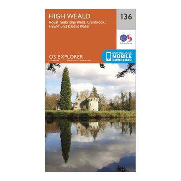 Orange Ordnance Survey Explorer 136 High Weald Map With Digital Version