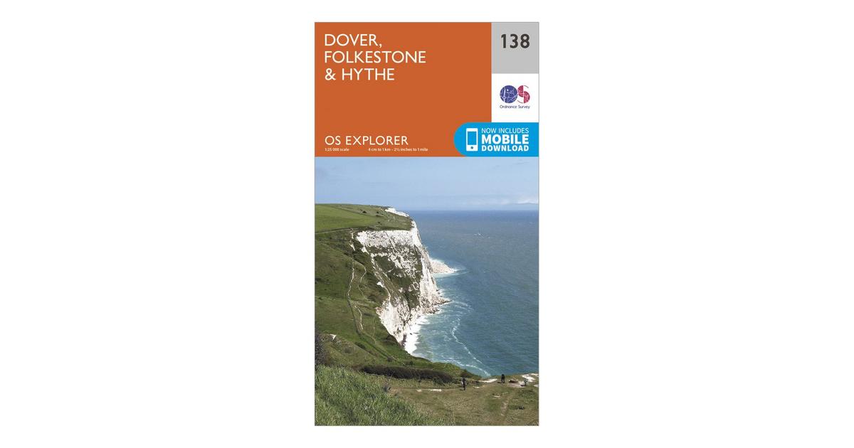 Ordnance Survey Explorer 138 Dover, Folkestone Hythe Map With