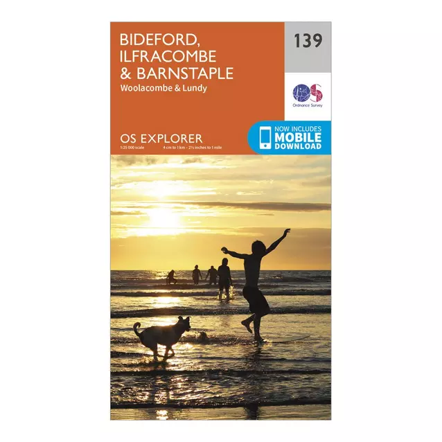 Ordnance Survey Explorer 139 Bideford, Ilfracombe Barnstaple Map