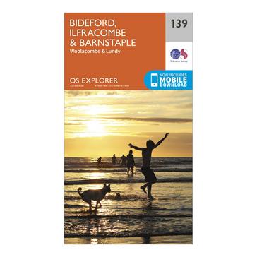 Orange Ordnance Survey Explorer 139 Bideford, Ilfracombe & Barnstaple Map With Digital Version