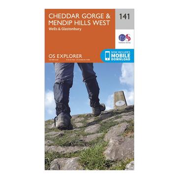 Orange Ordnance Survey Explorer 141 Cheddar Gorge & Mendip Hills West Map With Digital Version