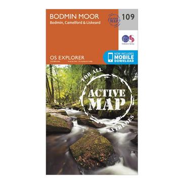 Orange Ordnance Survey Explorer Active 109 Bodmin Moor Map With Digital Version