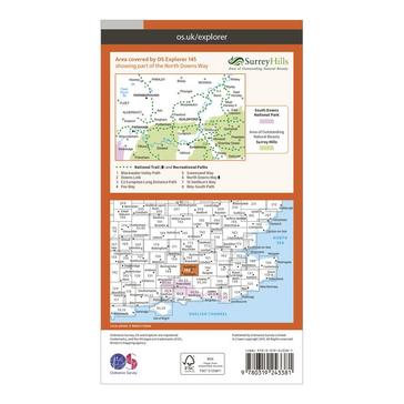 N/A Ordnance Survey Explorer 145 Guildford & Farnham Map With Digital Version