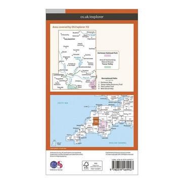 N/A Ordnance Survey Explorer Active 112 Launceston & Holsworthy Map With Digital Version