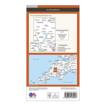 Orange Ordnance Survey Explorer Active 112 Launceston & Holsworthy Map With Digital Version