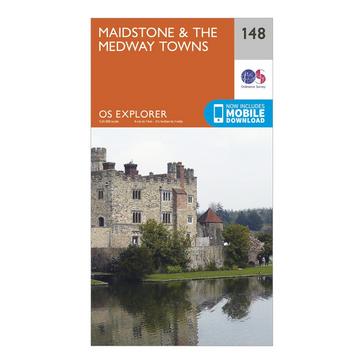 Orange Ordnance Survey Explorer 148 Maidstone & The Medway Towns Map With Digital Version