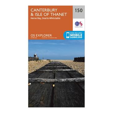 N/A Ordnance Survey Explorer 150 Canterbury & Isle of Thanet Map With Digital Version