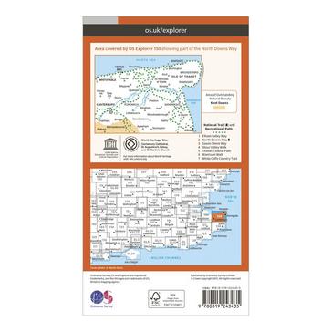 Orange Ordnance Survey Explorer 150 Canterbury & Isle of Thanet Map With Digital Version