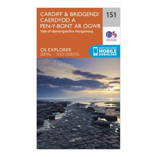 Explorer 151 Cardiff & Bridgend Map With Digital Version
