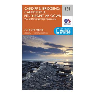 N/A Ordnance Survey Explorer 151 Cardiff & Bridgend Map With Digital Version