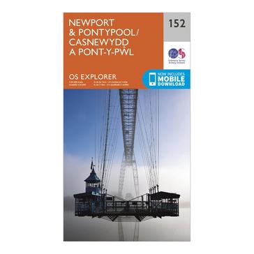 Orange Ordnance Survey Explorer 152 Newport & Pontypool Map With Digital Version