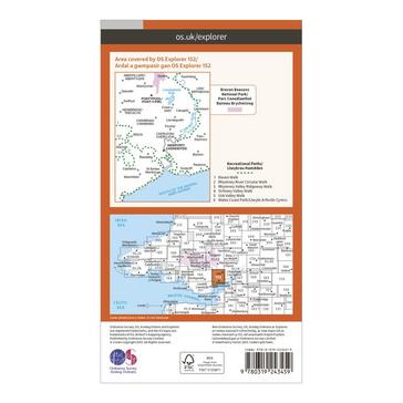 Orange Ordnance Survey Explorer 152 Newport & Pontypool Map With Digital Version