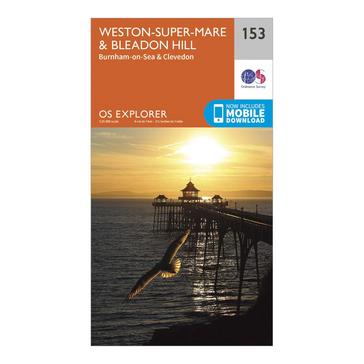 Orange Ordnance Survey Explorer 153 Weston-Super-Mare & Bleadon Hill Map With Digital Version