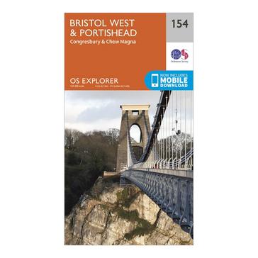 Orange Ordnance Survey Explorer 154 Bristol West & Portishead Map With Digital Version