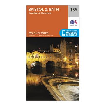 Orange Ordnance Survey Explorer 155 Bristol & Bath Map With Digital Version