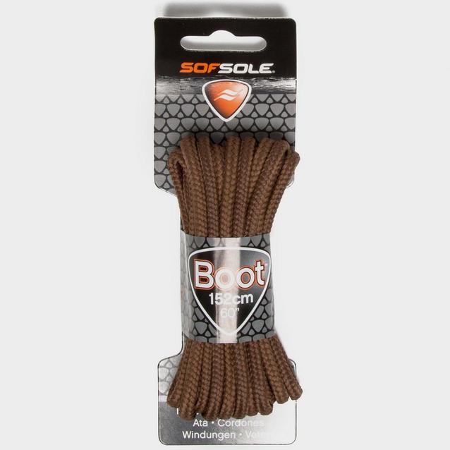 Brown SOF SOLE Wax Boot Laces - 114cm image 1