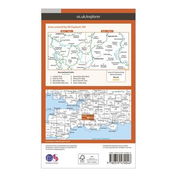 Orange Ordnance Survey Explorer Active 129 Yeovil & Sherbourne Map With Digital Version