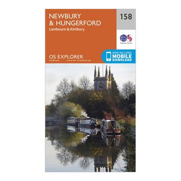 Orange Ordnance Survey Explorer 158 Newbury & Hungerford Map With Digital Version