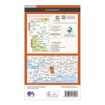 Orange Ordnance Survey Explorer Active 130 Salisbury & Stonehenge Map With Digital Version