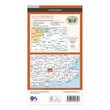 Orange Ordnance Survey Explorer 159 Reading, Wokingham & Pangbourne Map With Digital Version