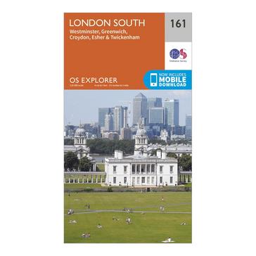 Orange Ordnance Survey Explorer 161 London South Map With Digital Version