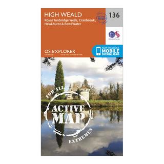 Explorer Active 136 High Weald & Royal Tunbridge Wells Map With Digital Version