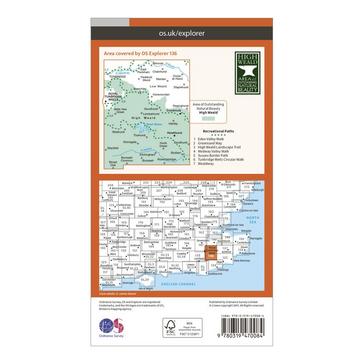 Orange Ordnance Survey Explorer Active 136 High Weald & Royal Tunbridge Wells Map With Digital Version