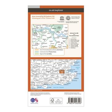 Orange Ordnance Survey Explorer 162 Greenwich & Gravesend Map With Digital Version