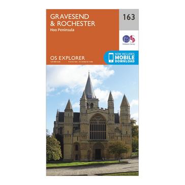 Orange Ordnance Survey Explorer 163 Gravesend & Rochester Map With Digital Version