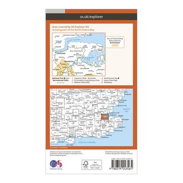 Orange Ordnance Survey Explorer 163 Gravesend & Rochester Map With Digital Version
