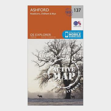 Orange Ordnance Survey Explorer Active 137 Ashford Map With Digital Version