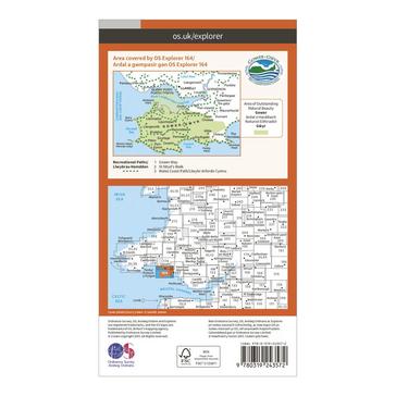 Orange Ordnance Survey Explorer 164 Gower & Llanelli Map With Digital Version
