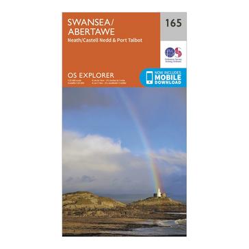 Orange Ordnance Survey Explorer 165 Swansea, Neath & Port Talbot Map With Digital Version