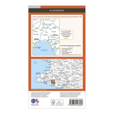 N/A Ordnance Survey Explorer 165 Swansea, Neath & Port Talbot Map With Digital Version