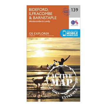 N/A Ordnance Survey Explorer Active 139 Bideford, Ilfracombe & Barnstaple Map With Digital Version