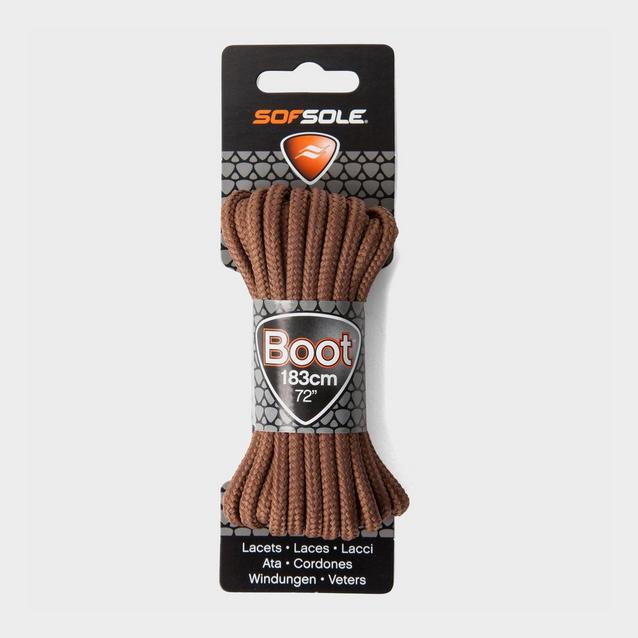 Brown Sof Sole Wax Boot Laces - 183cm image 1