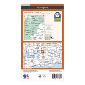 Orange Ordnance Survey Explorer 168 Stroud, Tetbury & Malmesbury Map With Digital Version
