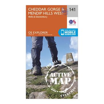 Orange Ordnance Survey Explorer Active 141 Cheddar Gorge & Mendip Hills West Map With Digital Version