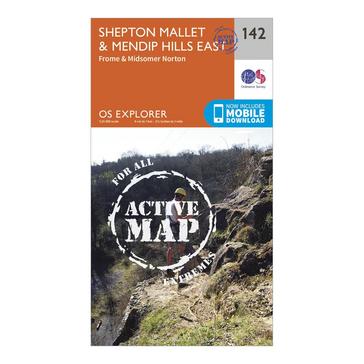 N/A Ordnance Survey Explorer Active 142 Shepton Mallet & Mendip Hills East Map With Digital Version