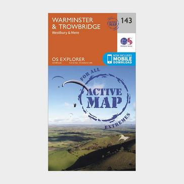 Orange Ordnance Survey Explorer Active 143 Warminster & Trowbridge Map With Digital Version