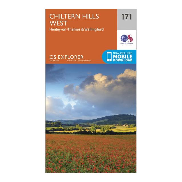Orange Ordnance Survey Explorer 171 Chiltern Hills West, Henley-on-Thames & Wallingford Map With Digital Version image 1