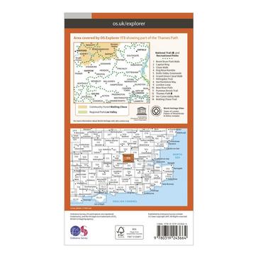 Orange Ordnance Survey Explorer 173 London North Map With Digital Version