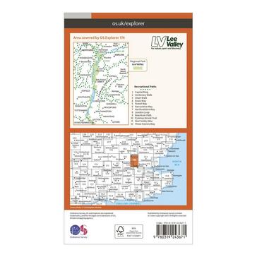 Orange Ordnance Survey Explorer 174 Epping Forest & Lee Valley Map With Digital Version