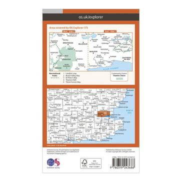 Orange Ordnance Survey Explorer 175 Southend-on-Sea & Basildon Map With Digital Version