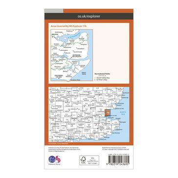 Orange Ordnance Survey Explorer 176 Blackwater Estuary Map With Digital Version