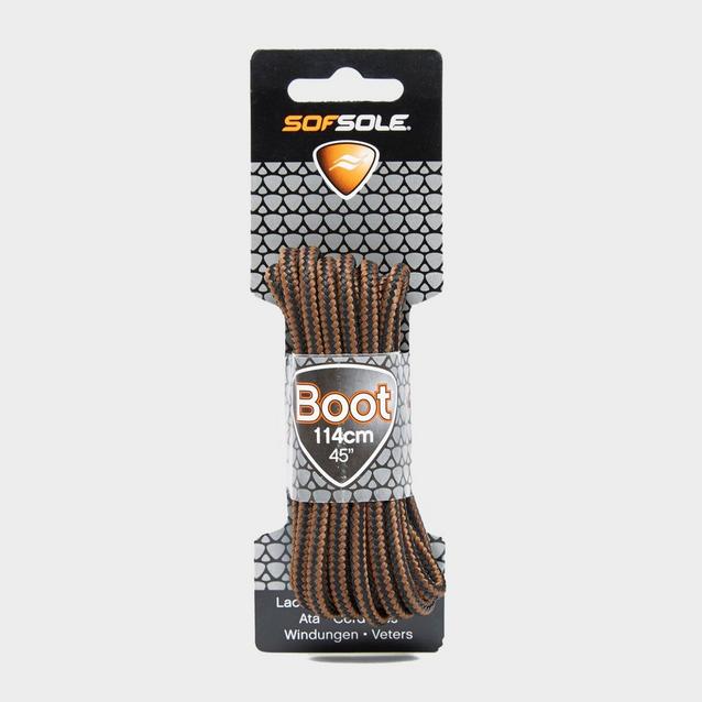 Brown SOF SOLE Wax Boot Laces - 114cm image 1